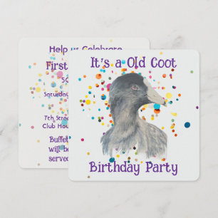 Invitación Cumpleaños Pato Viejo Loco Divertido Estampado Ani