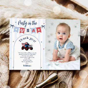 Invitación Cumpleaños Patriótico Rojo Blanco y Azul
