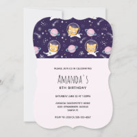 Cumpleaños Patrón Astronautas Gatito Lindo