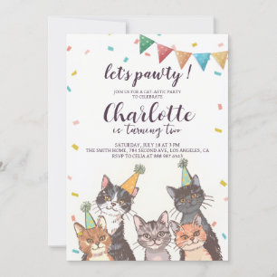 Invitación Cumpleaños pavoriento de Cat