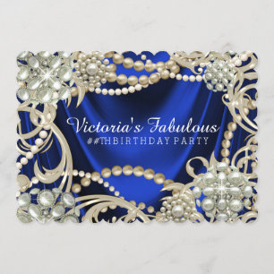 Invitación Cumpleaños Perla Azul Real