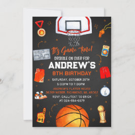 Invitación Cumpleaños personal del baloncesto con foto