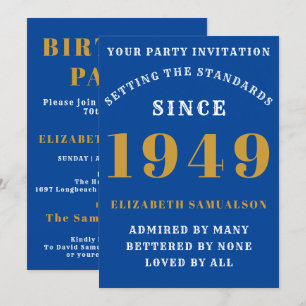 Invitación Cumpleaños Personalizado 1949 Añadir Nombre Moda d