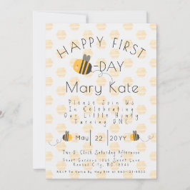 Invitación Cumpleaños personalizado adorable de abeja de miel