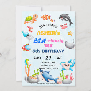 Invitación Cumpleaños personalizado bajo el mar descargable I