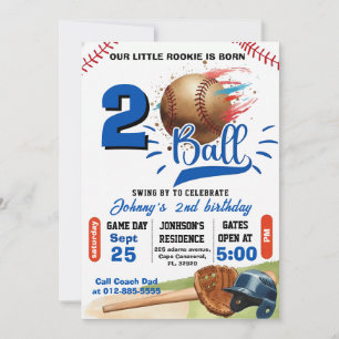 Invitación Cumpleaños Personalizado Born Two Ball