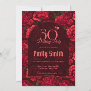 Invitación Cumpleaños personalizado con tema de clavel
