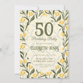 Invitación Cumpleaños personalizado con tema de tulipanes