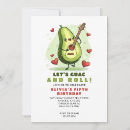 Invitación Cumpleaños Personalizado de Aguacate Adorable
