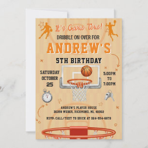 Invitación Cumpleaños personalizado de baloncesto con foto