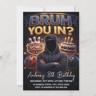Invitación Cumpleaños personalizado de bolos para adolescente