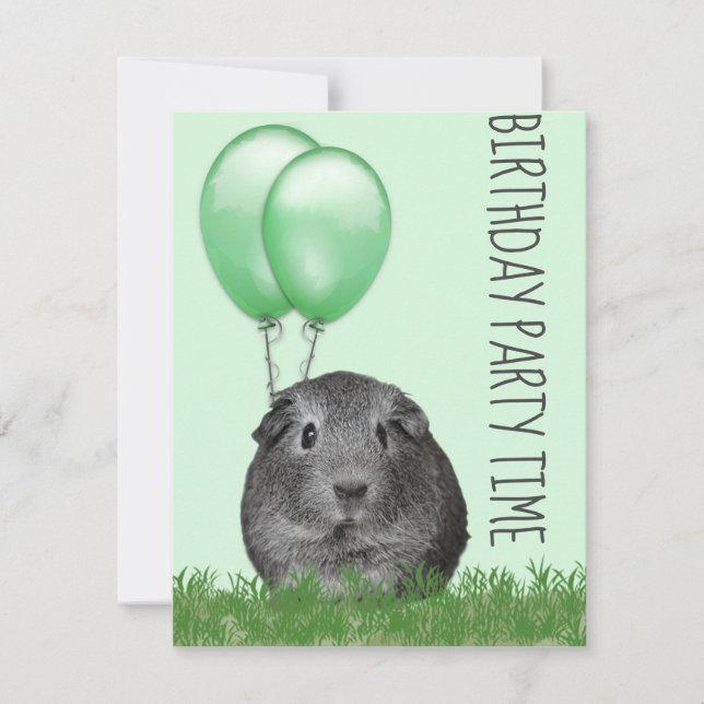 Invitación Cumpleaños personalizado de Conejillo de Indias Ve (Anverso)