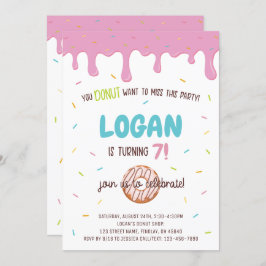 Invitación Cumpleaños personalizado de donut y rociadores col
