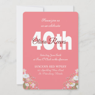 Invitación Cumpleaños Personalizado de Flores Silvestres Rusa