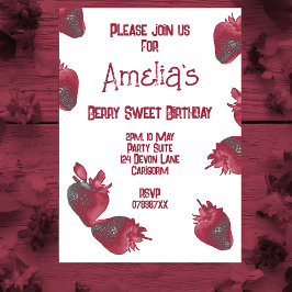Invitación Cumpleaños personalizado de fresa