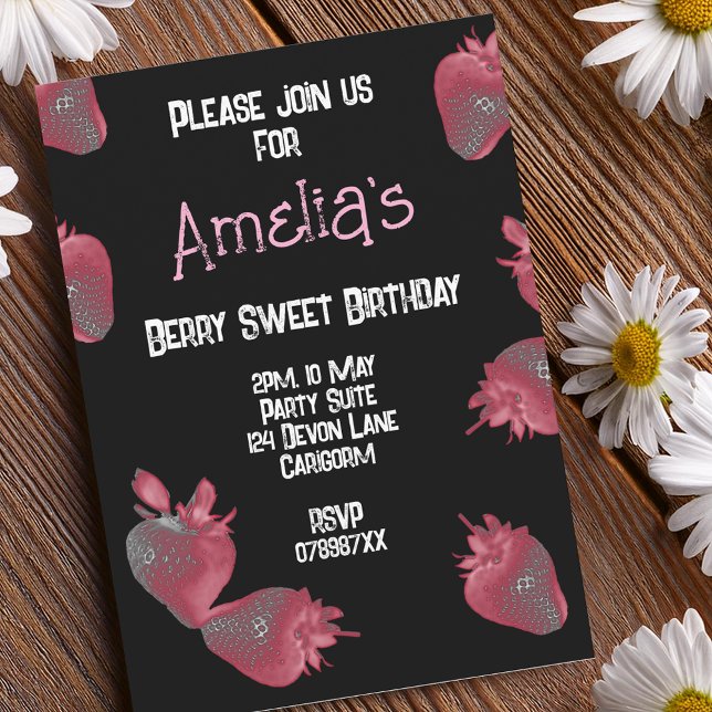 Invitación Cumpleaños personalizado de fresa (Subido por el creador)