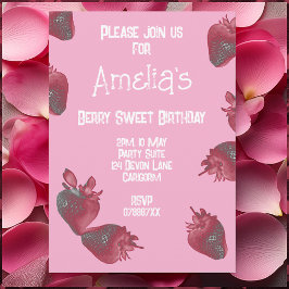 Invitación Cumpleaños personalizado de fresa