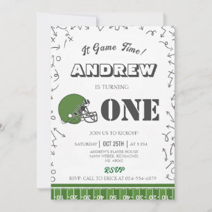Invitación Cumpleaños Personalizado de Fútbol Americano