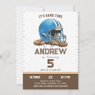 Invitación Cumpleaños Personalizado de Fútbol Americano