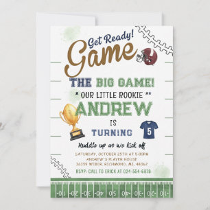 Invitación Cumpleaños Personalizado de Fútbol Americano para 