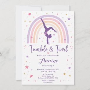 Invitación Cumpleaños personalizado de gimnasia deportiva par