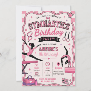 Invitación Cumpleaños personalizado de gimnasia moderna
