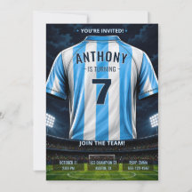 Cumpleaños Personalizado de Jersey Azul de Fútbol