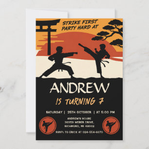 Invitación Cumpleaños personalizado de Karate Boys