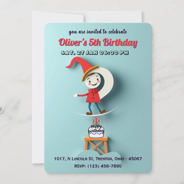 Invitación Cumpleaños personalizado de la Ley de Equilibrio (Anverso)