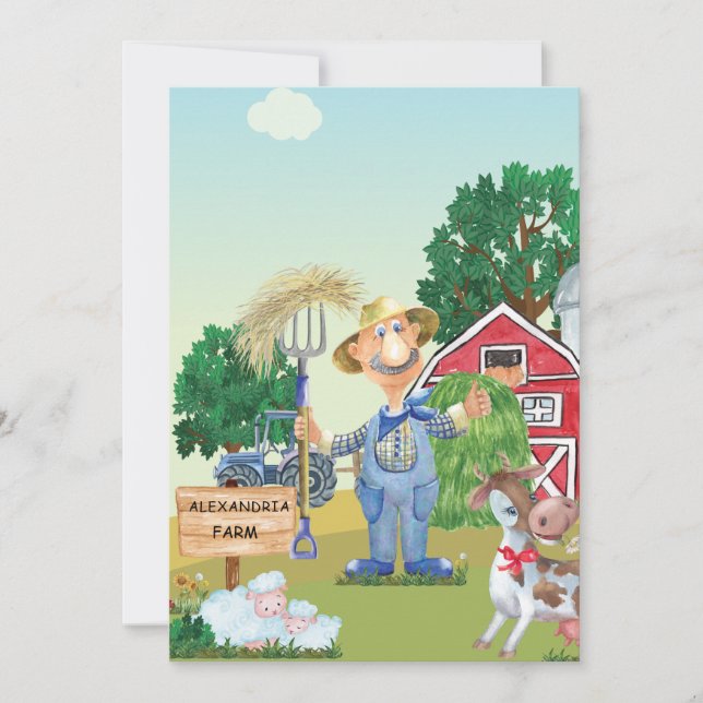 Invitación Cumpleaños personalizado de MacDonald's (Anverso)
