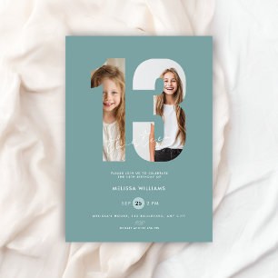 Invitación Cumpleaños personalizado de niñas de 13 años en ve