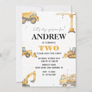Invitación Cumpleaños Personalizado de Niño Constructor Moder