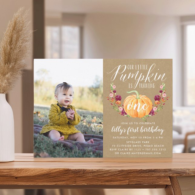 Invitación Cumpleaños Personalizado de Otoño con Calabaza par (Subido por el creador)