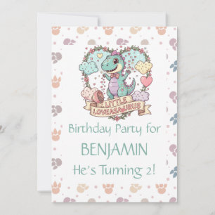 Invitación Cumpleaños Personalizado de Pequeño Dinosaurio