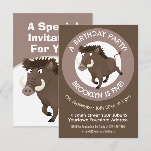 Invitación cumpleaños personalizado de personalizado de jabal (Anverso / Reverso)