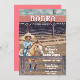 Invitación Cumpleaños personalizado de Rodeo Occidental Cowbo