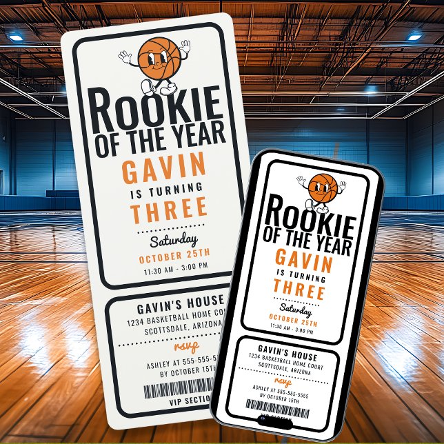 Invitación Cumpleaños Personalizado De Rookie Of The Year Bas (Subido por el creador)