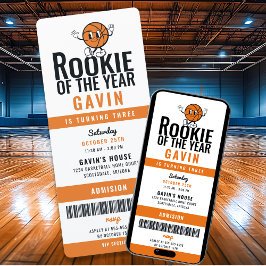 Invitación Cumpleaños Personalizado De Rookie Of The Year Bas