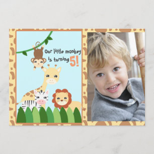 Invitación Cumpleaños personalizado de Safari Cuta