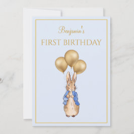 Invitación Cumpleaños personalizado del conejo por primera ve