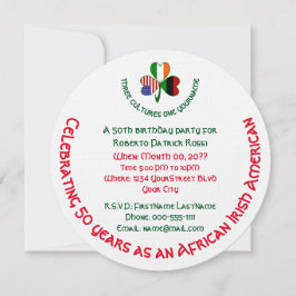Invitación Cumpleaños personalizado del Shamrock irlandés Afr