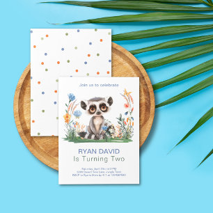 Invitación Cumpleaños Personalizado Dos Monos Salvajes Safari