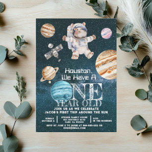 Invitación Cumpleaños Personalizado Edad Astronauta Espacio E