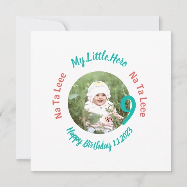 Invitación Cumpleaños personalizado nombre con foto (Anverso)