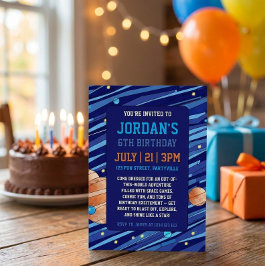 Invitación Cumpleaños personalizado para niños de la galaxia 