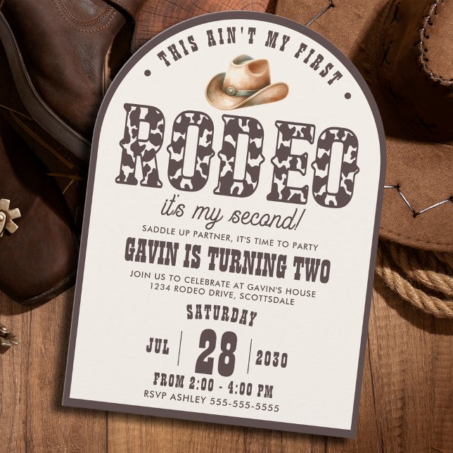 Invitación Cumpleaños personalizado para niños "First Rodeo A (Subido por el creador)