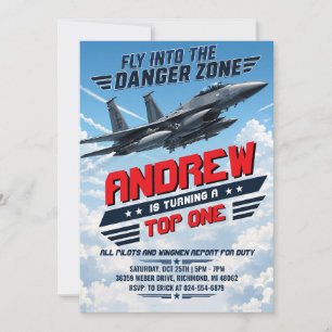 Invitación Cumpleaños personalizado Top One Airforce