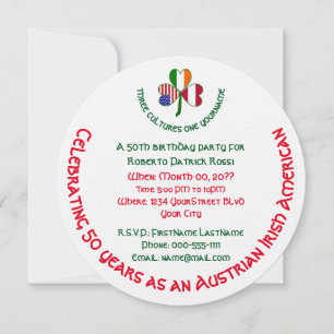 Invitación Cumpleaños Personalizado Trébol de Irlanda Austria