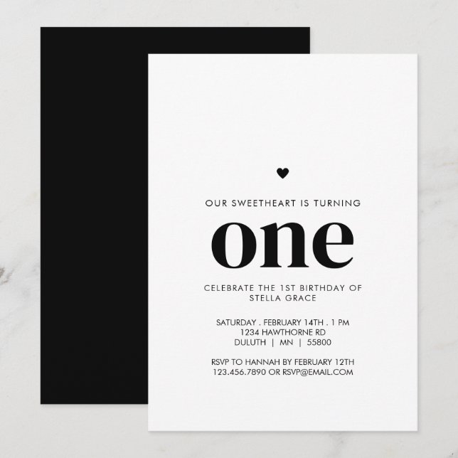 Invitación Cumpleaños Personalizado Un Primer Amor (Anverso / Reverso)