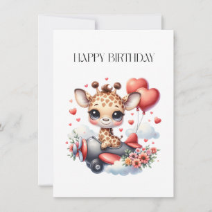 Invitación Cumpleaños piloto jirafa